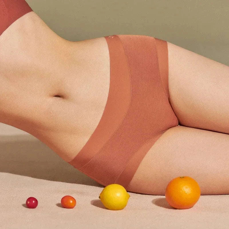 3-Pack Seamless Breathable Women’s Briefs Soft Stretch Mid-Rise Underwear-skin / XXL(70-80kg) / 3pcs