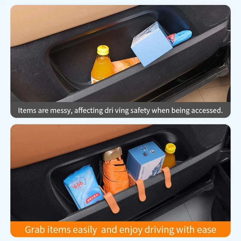 3-Piece Car Side Door Organizer Dividers Adjustable ABS Clip Storage Partition-Black 3pcs