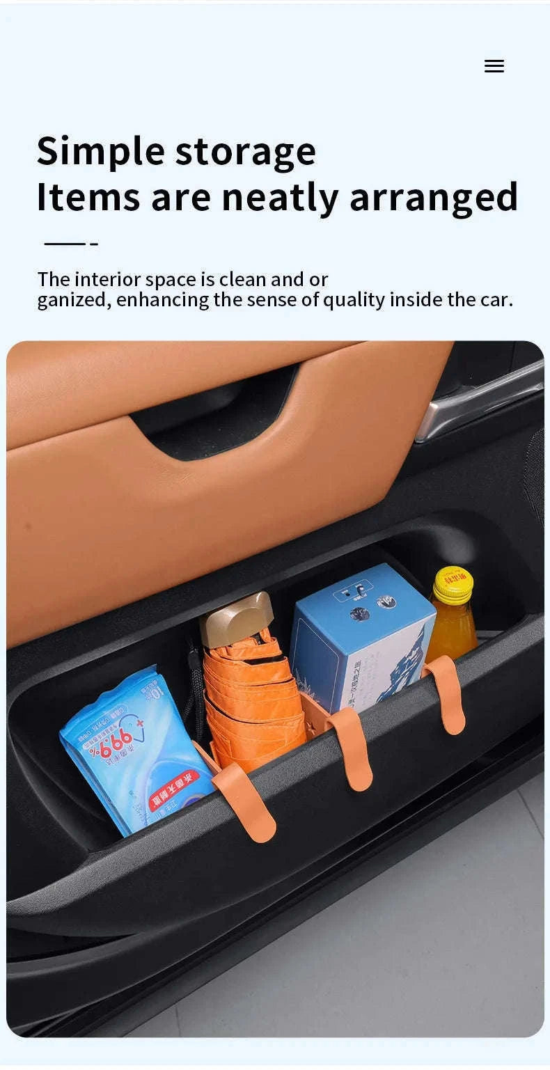 3-Piece Car Side Door Organizer Dividers Adjustable ABS Clip Storage Partition-Black 3pcs