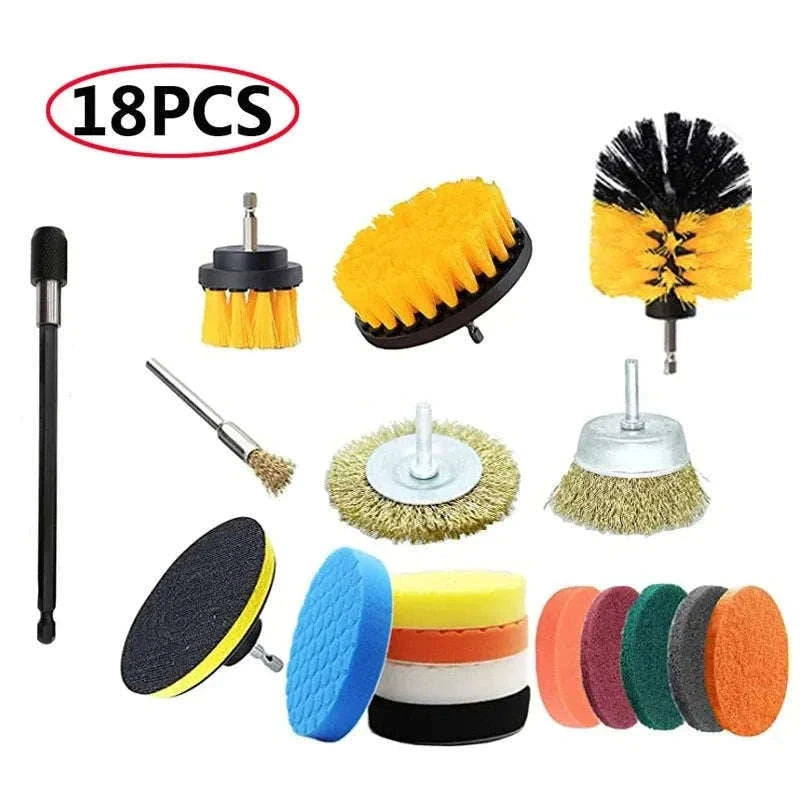 3-Piece Electric Scrubber Brush Drill Kit for Faster Cleaning-Blue 3pcs brush