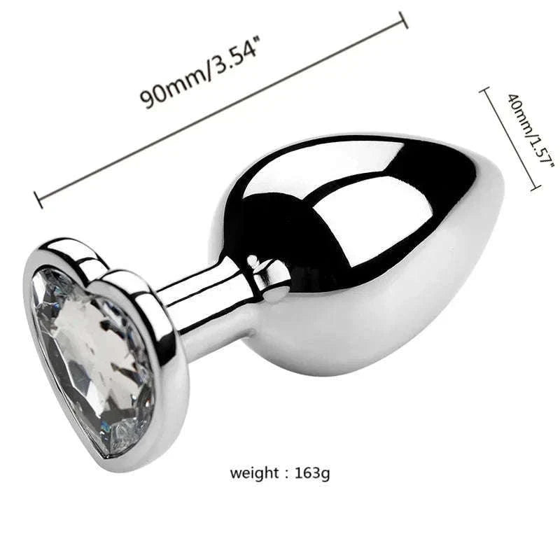 3-Piece Metal Anal Plug Set with Jewel Base-AP01-L-ZX-BK