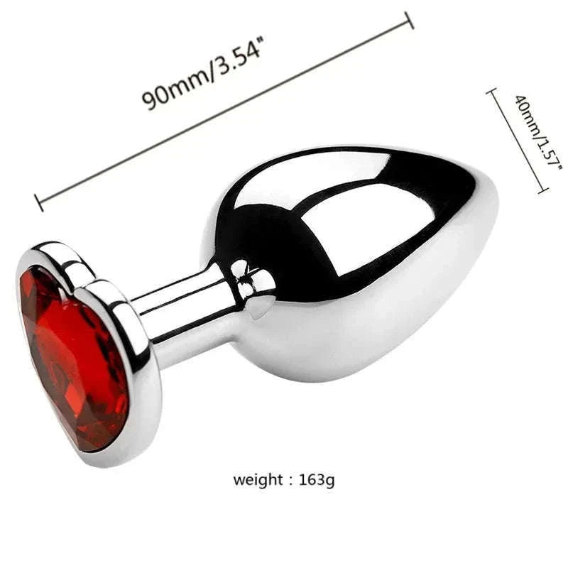 3-Piece Metal Anal Plug Set with Jewel Base-AP01-L-ZX-BK