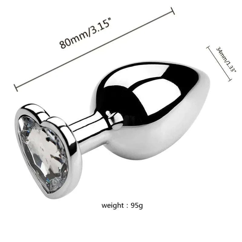 3-Piece Metal Anal Plug Set with Jewel Base-AP01-L-ZX-BK