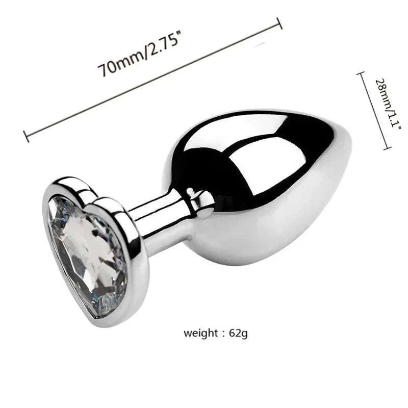 3-Piece Metal Anal Plug Set with Jewel Base-AP01-L-ZX-BK