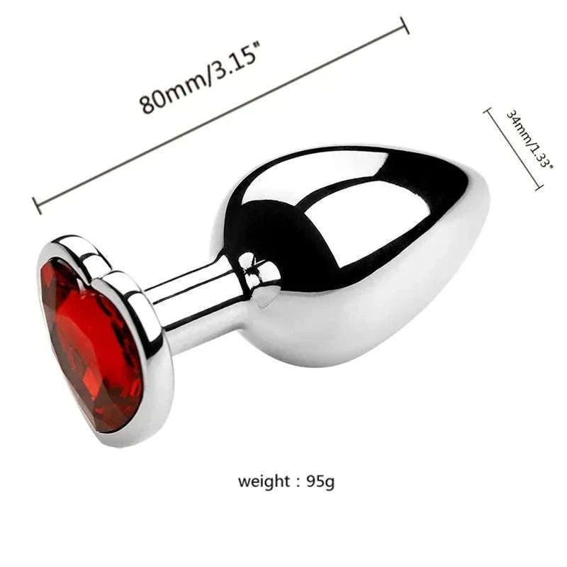 3-Piece Metal Anal Plug Set with Jewel Base-AP01-L-ZX-BK