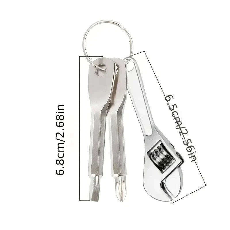 3-Piece Mini Screwdriver Set and Multifunctional Wrench Keychain-3pcs