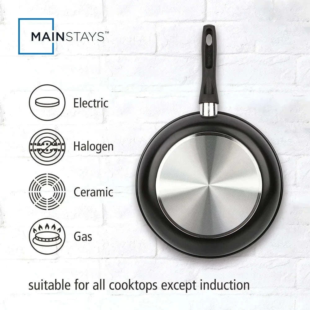 3-Piece Nonstick Aluminum Skillet Set with Even Heat & Easy Clean-United States