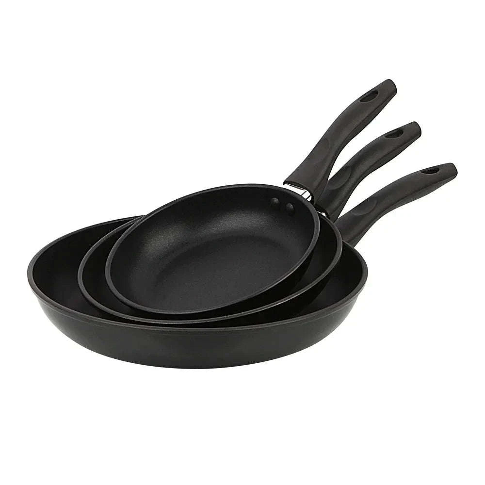 3-Piece Nonstick Aluminum Skillet Set with Even Heat & Easy Clean-United States