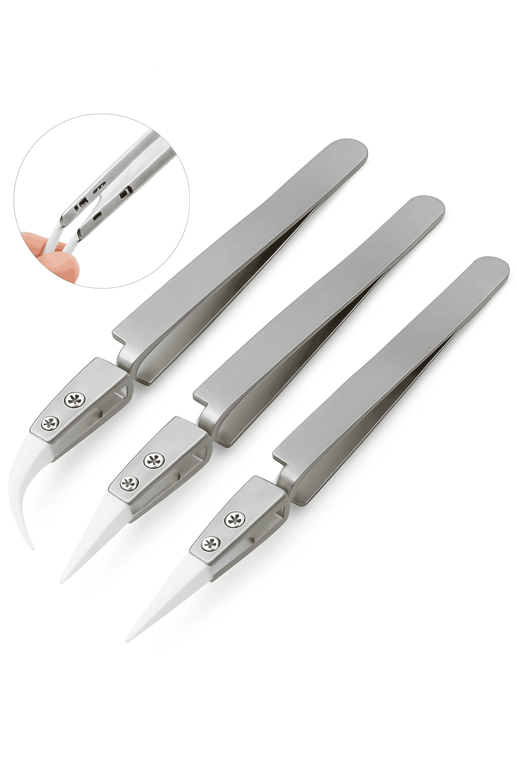 3-Piece Precision Ceramic Soldering Tweezers Set-3pcs