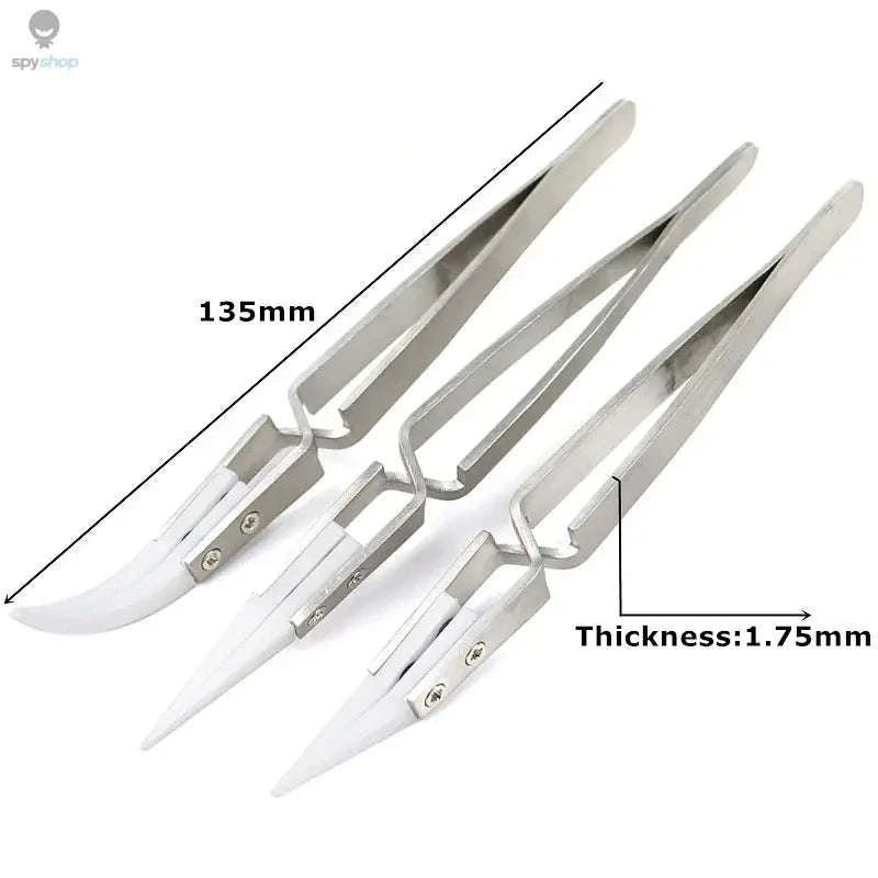 3-Piece Precision Ceramic Soldering Tweezers Set-3pcs