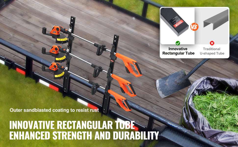 3-Place Weed Trimmer Rack with Lock Wall or Trailer Mount-black / CZECH REPUBLIC