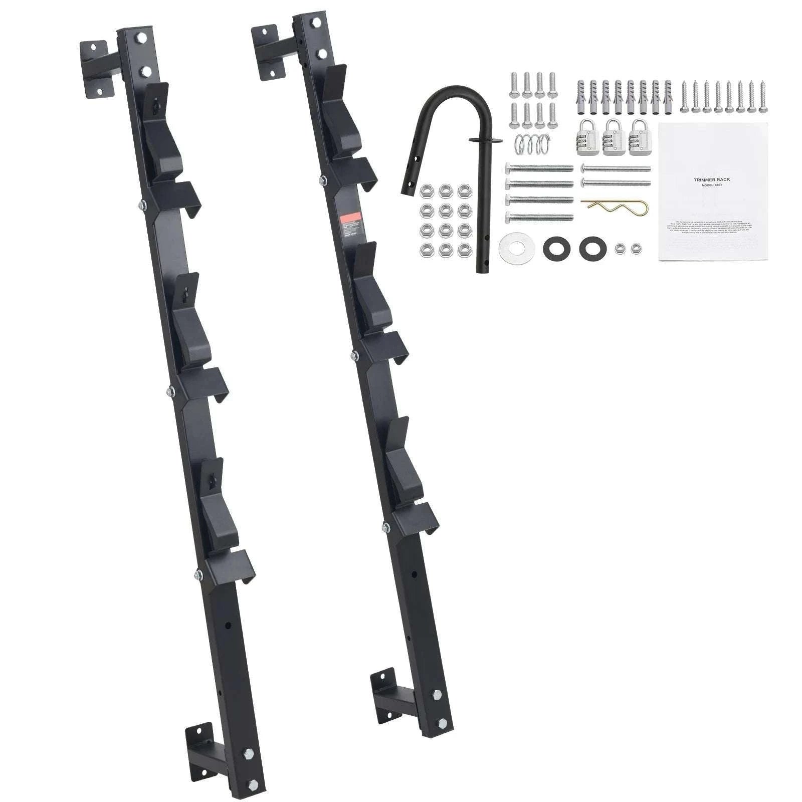 3-Place Weed Trimmer Rack with Lock Wall or Trailer Mount-black / CZECH REPUBLIC