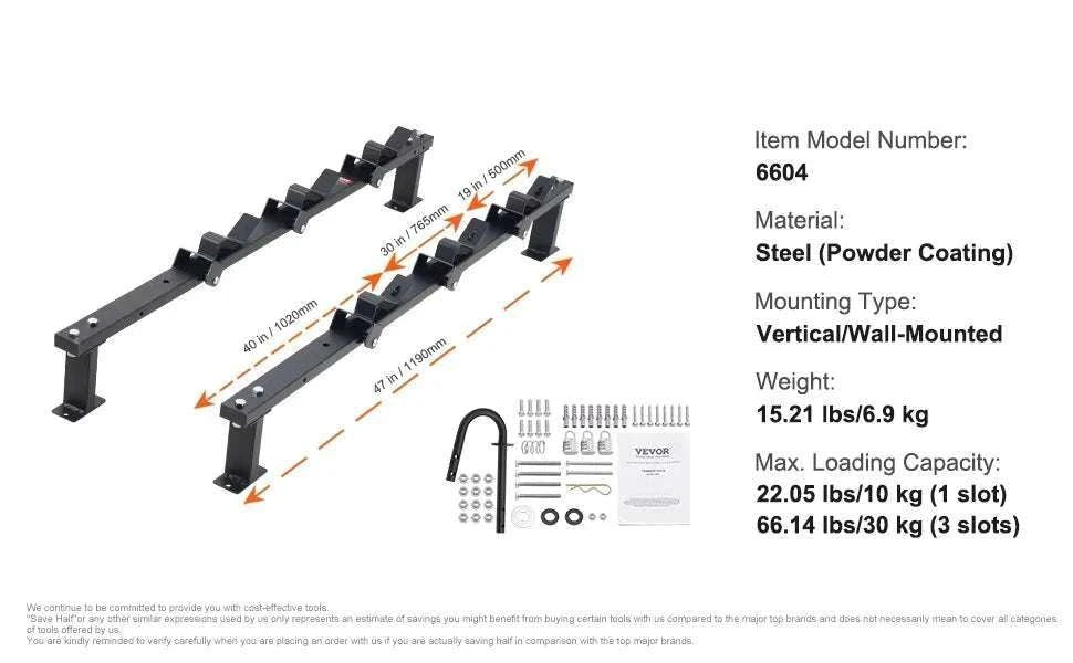 3-Place Weed Trimmer Rack with Lock Wall or Trailer Mount-black / CZECH REPUBLIC