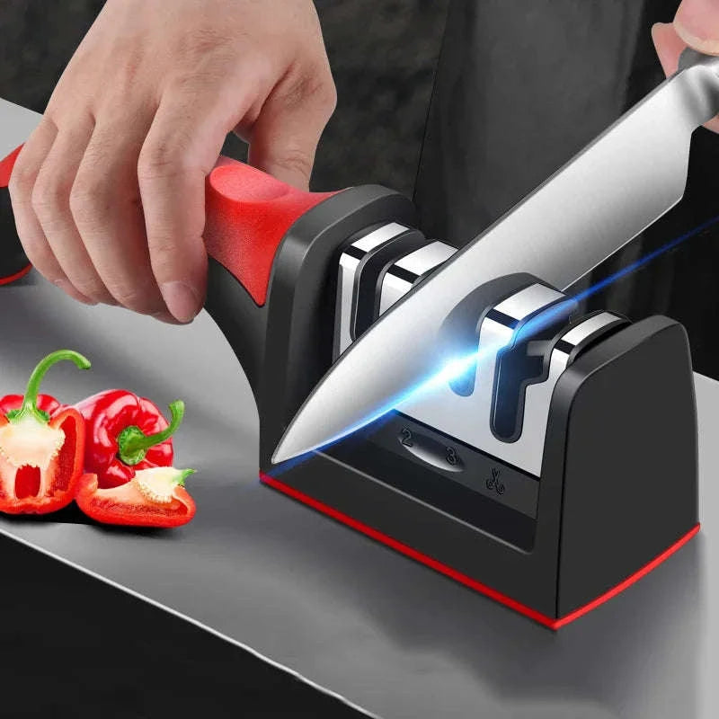 3‑Segment Knife Sharpener-Red / 22cm