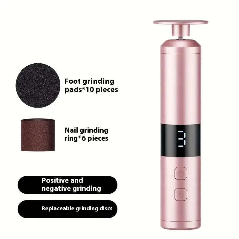 3-Speed LCD Foot and Hand Care Tool with 16 Interchangeable Heads-Light Grey