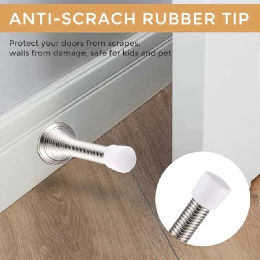 3" Spring Door Stopper with Rubber Tip and Rustproof Screw-United States / 100