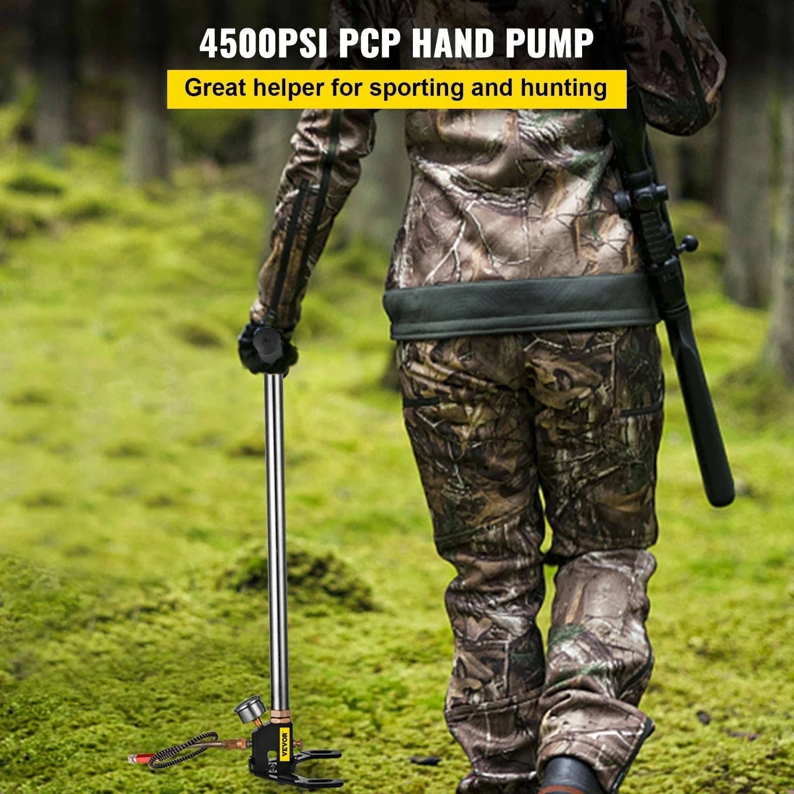 3-Stage PCP Hand Pump with Pressure Gauge 4500 PSI-4500 PSI Black / Poland