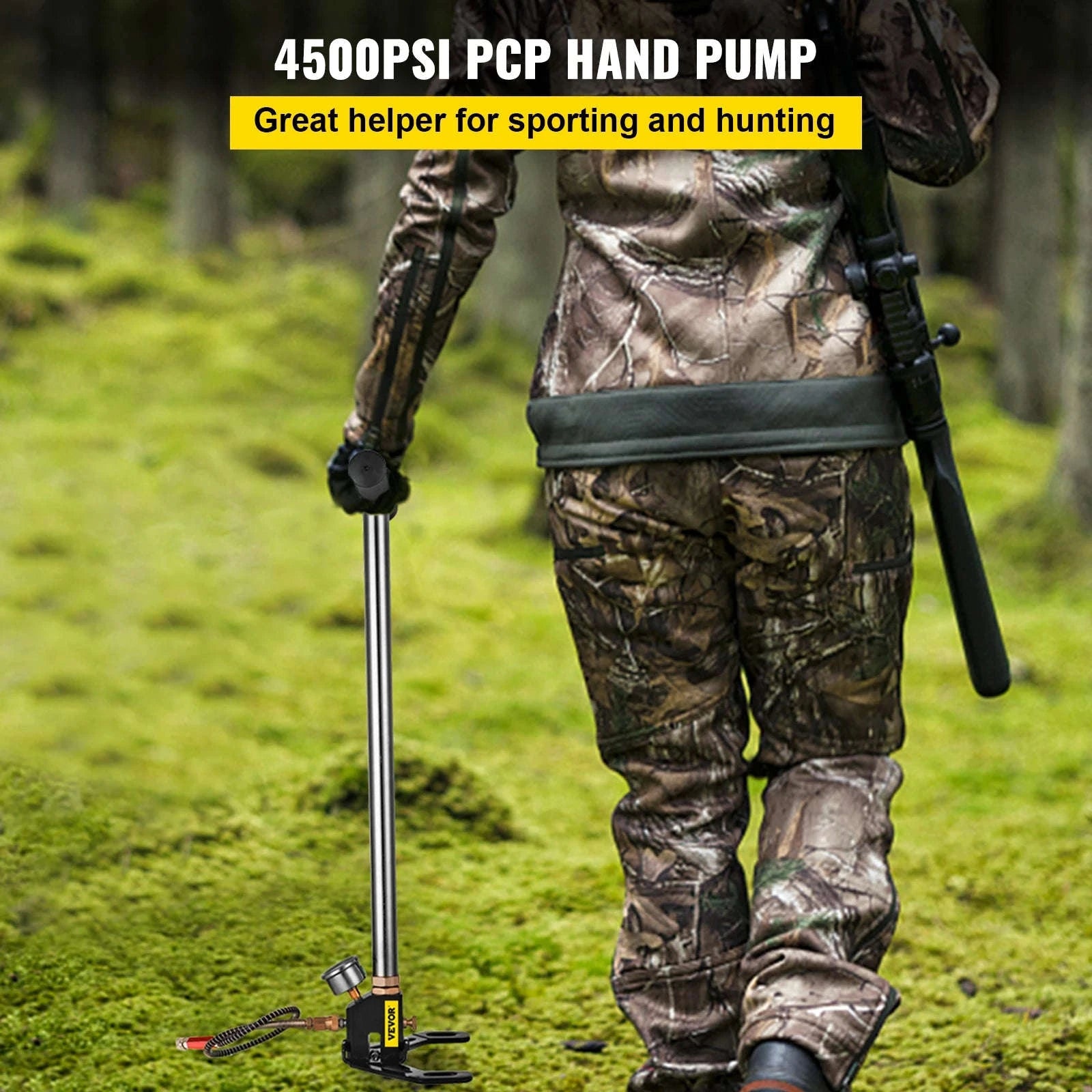 3-Stage PCP Hand Pump with Pressure Gauge 4500 PSI-4500 PSI Black / Poland