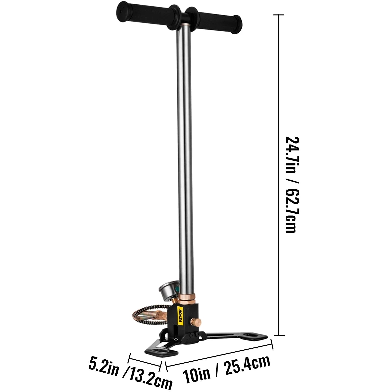 3-Stage PCP Hand Pump with Pressure Gauge 4500 PSI-4500 PSI Black / Poland