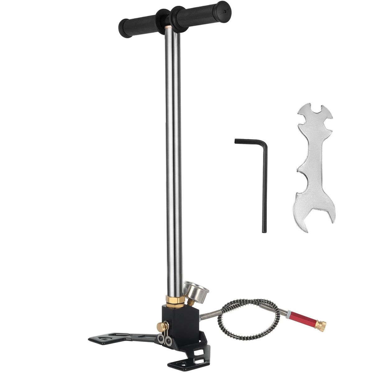3-Stage PCP Hand Pump with Pressure Gauge 4500 PSI-4500 PSI Black / Poland
