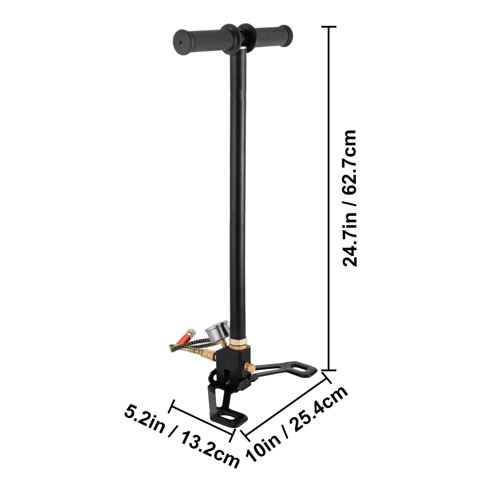 3-Stage PCP Hand Pump with Pressure Gauge 4500 PSI-4500 PSI Black / Poland