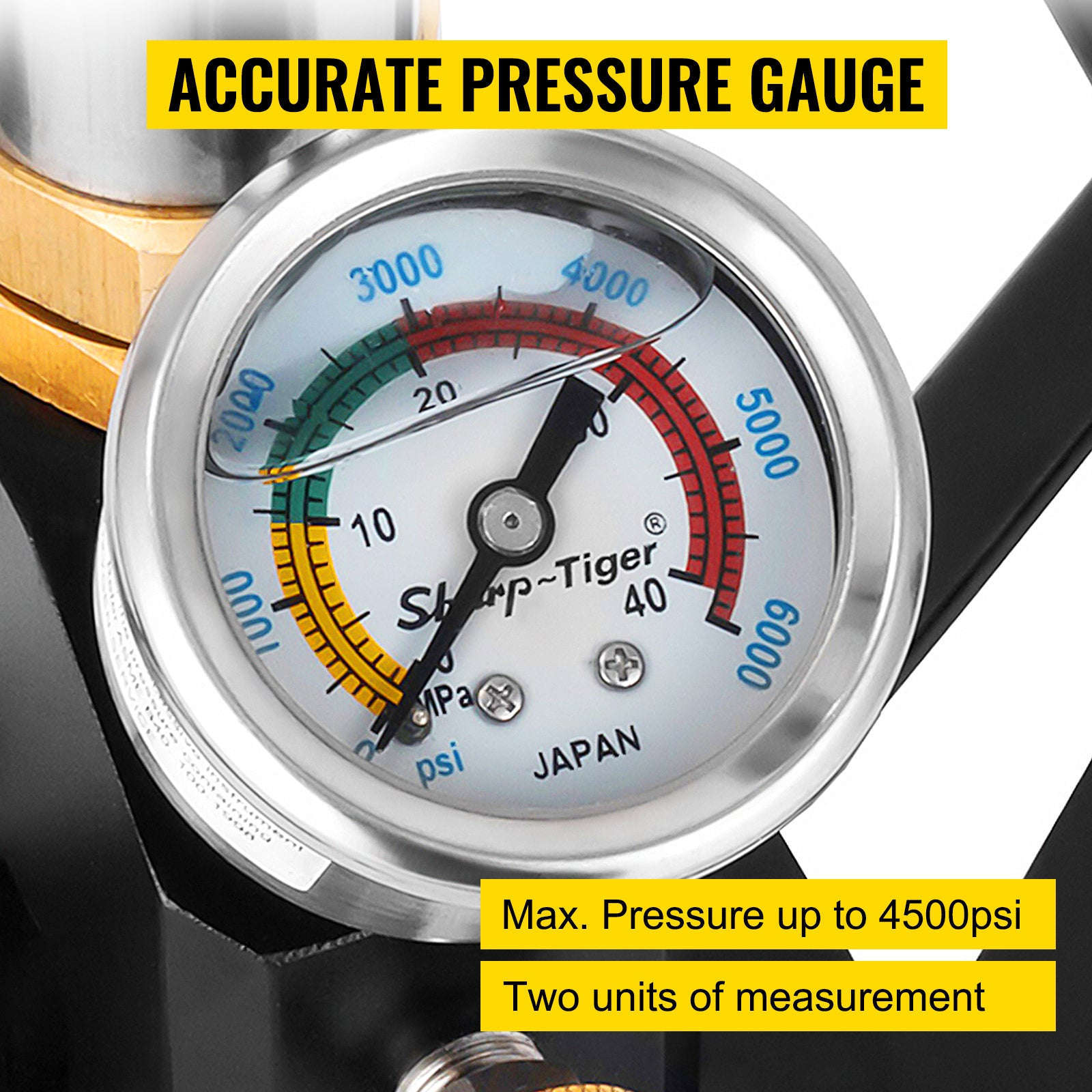 3-Stage PCP Hand Pump with Pressure Gauge 4500 PSI-4500 PSI Black / Poland