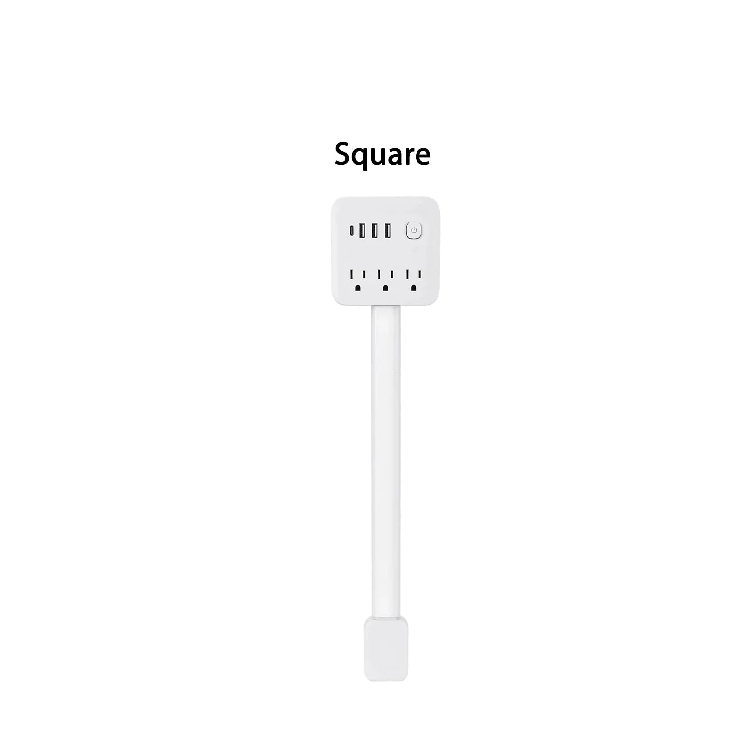 3 Style Retractable Sockets in Various Shapes US Plug Power Strip with AC Outlets USB Port(USB-A/C),Adjustable Electrical Outlet Extender Stick,Multi Socket Wall Socket Universal for Hard-to-Reach Wall Outlets Behind Couch,Be-WHITE / Round /