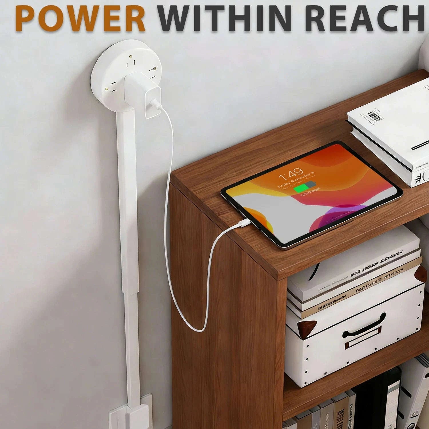 3 Style Retractable Sockets in Various Shapes US Plug Power Strip with AC Outlets USB Port(USB-A/C),Adjustable Electrical Outlet Extender Stick,Multi Socket Wall Socket Universal for Hard-to-Reach Wall Outlets Behind Couch,Be-WHITE / Round /