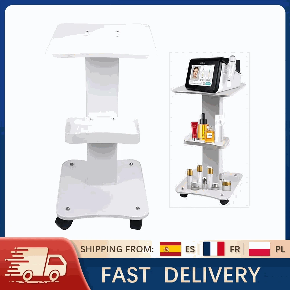 3-Tier Salon Rolling Trolley Cart with Silent Wheels, 40kg Capacity-WHITE / france