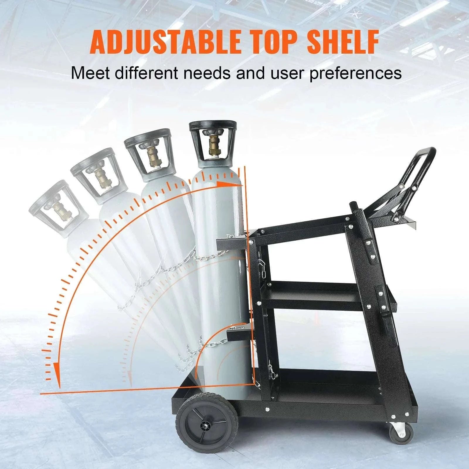 3-Tier Welding Cart with 400 lb Capacity, Wheels & Cylinder Chains-3-Tier Welding Cart / france