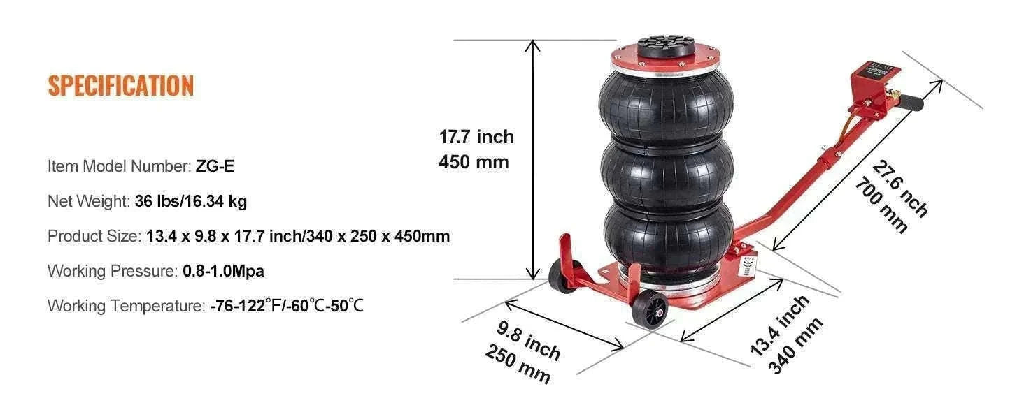 3 Ton Air Bag Jack Quick Lift Pneumatic Car Jack with Wheels-3T Adjustable blue / United States