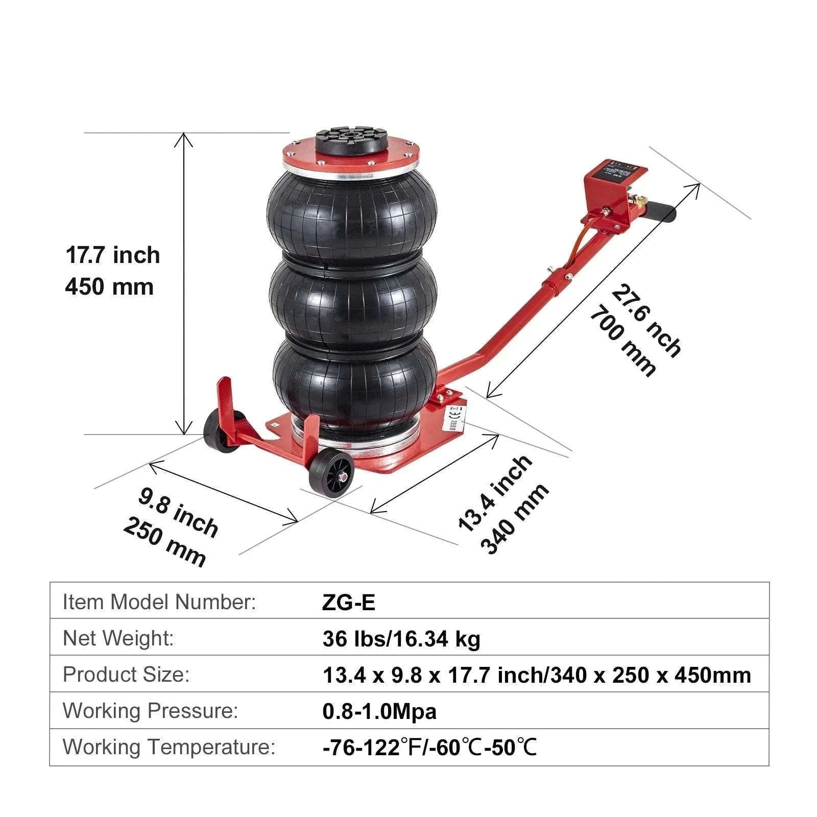 3 Ton Air Bag Jack Quick Lift Pneumatic Car Jack with Wheels-3T Adjustable blue / United States