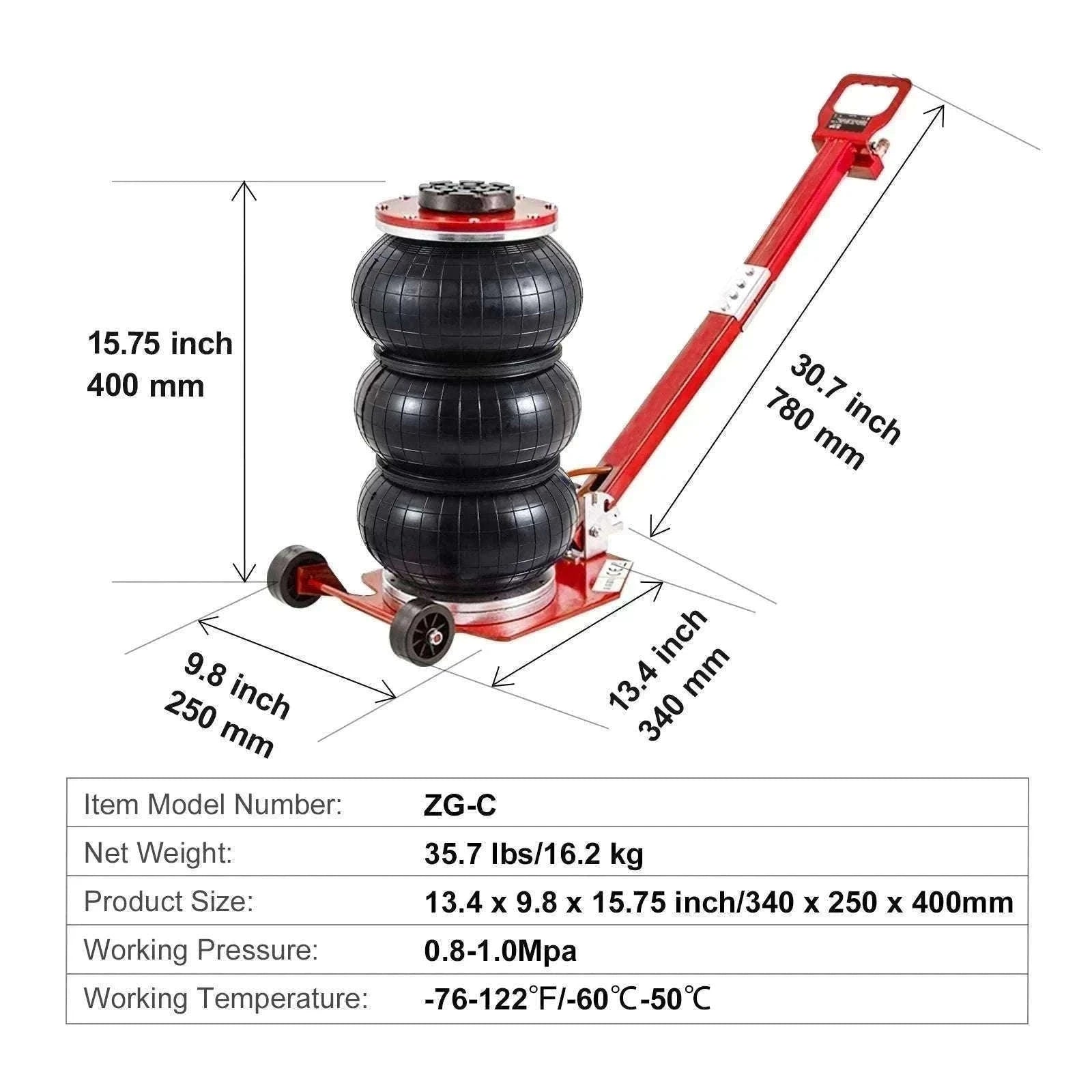 3 Ton Air Bag Jack Quick Lift Pneumatic Car Jack with Wheels-3T Adjustable blue / United States