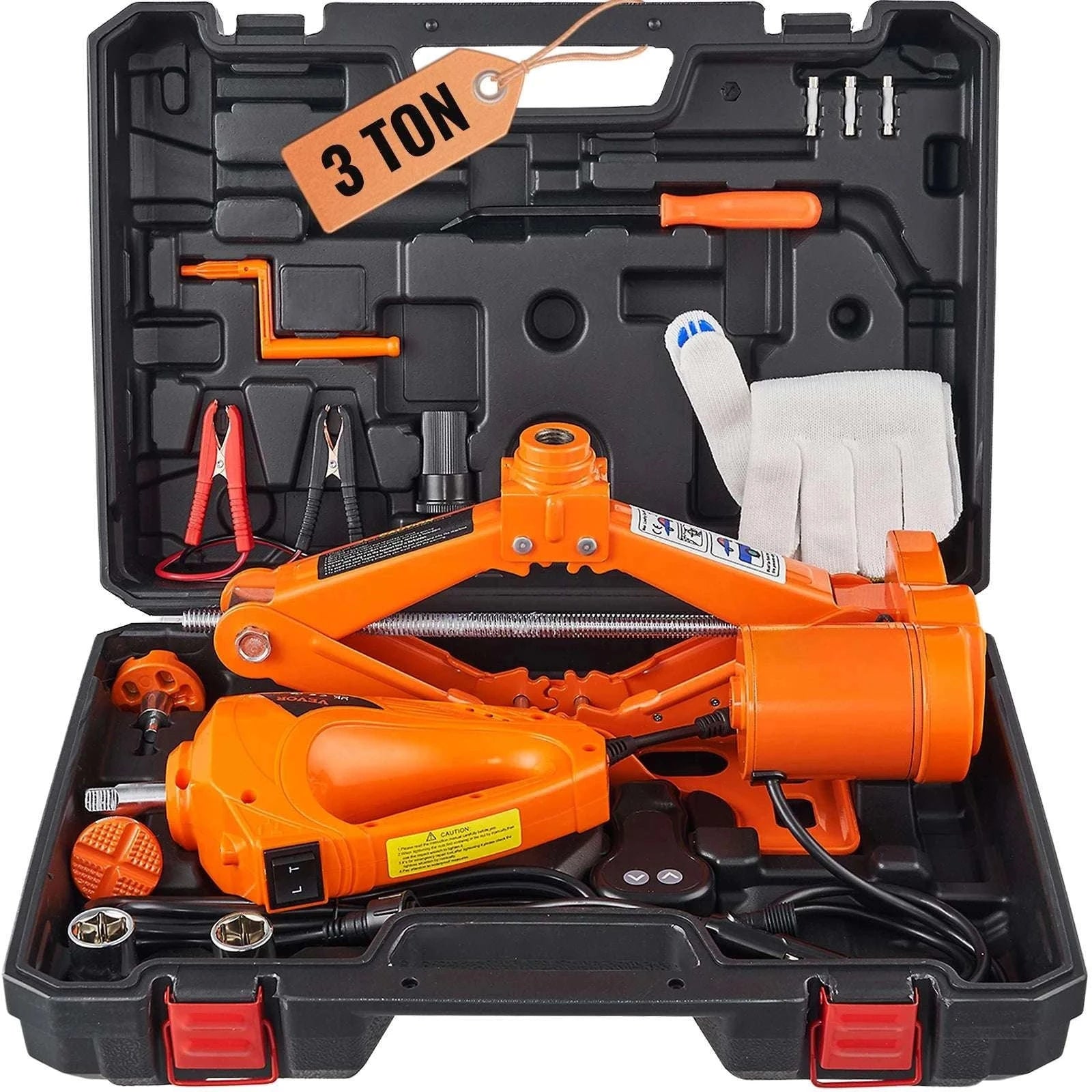 3 Ton Electric Car Jack Kit 12V with Impact Wrench for SUV & Sedan-3T with Wrench / france