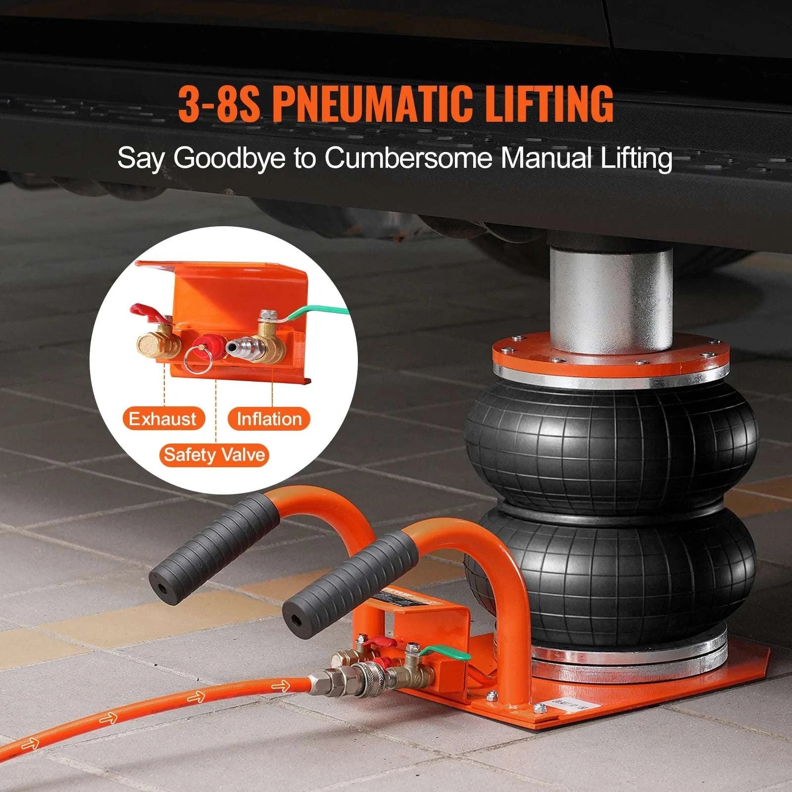 3 Ton Pneumatic Air Jack 3–8s Quick Lift for Cars & SUVs-3T / france