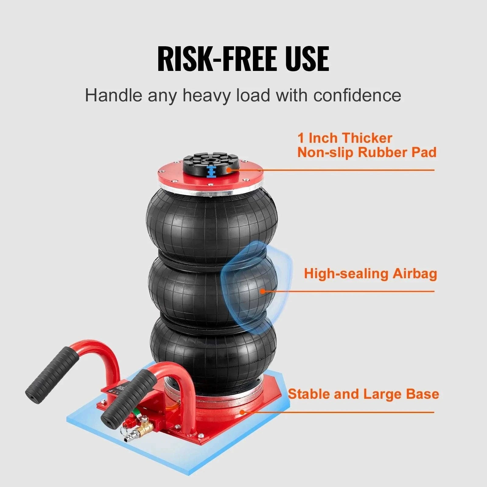 3 Ton Triple Bag Air Jack – Fast 5s Pneumatic Car Lift-RED / spain