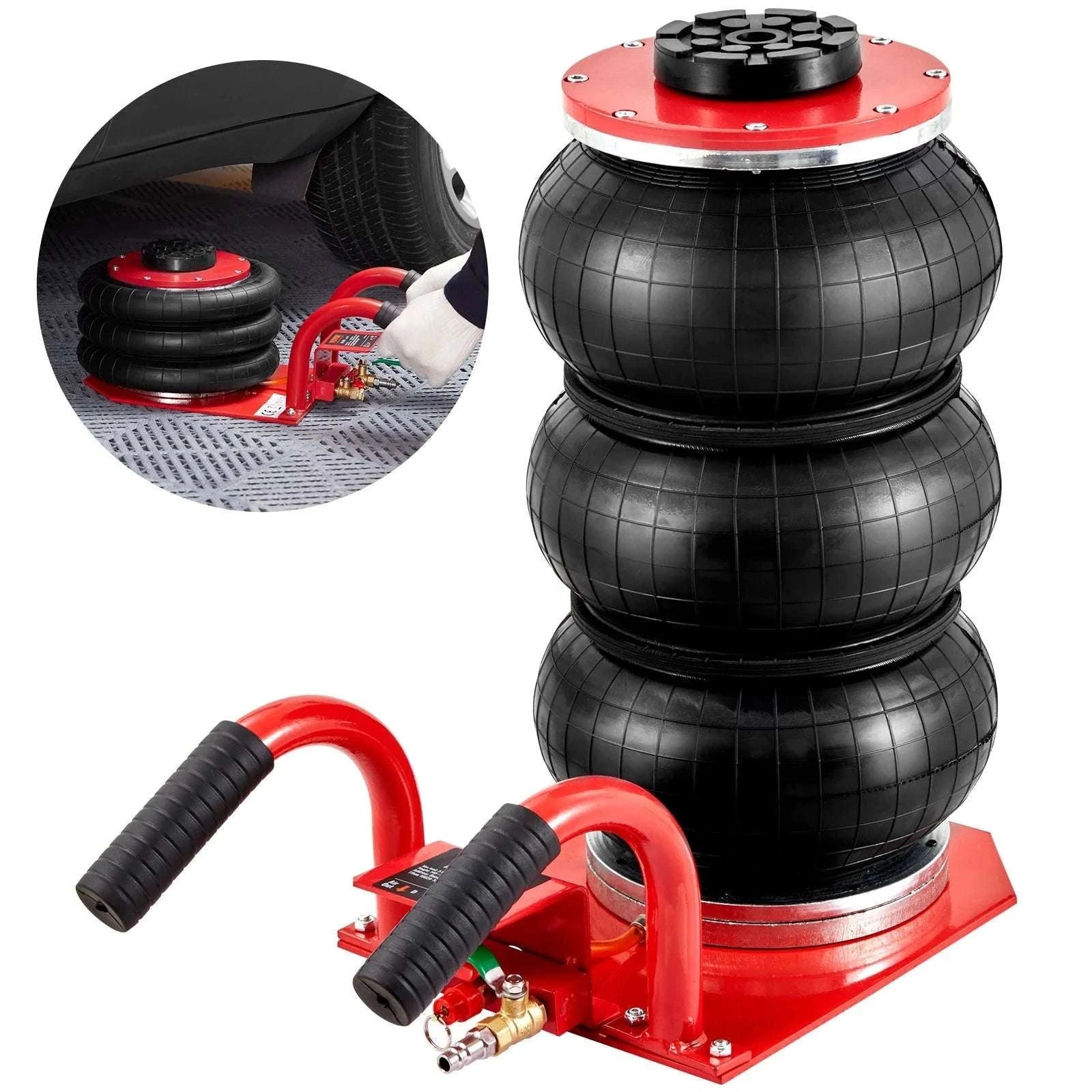 3 Ton Triple Bag Air Jack – Fast 5s Pneumatic Car Lift-RED / spain