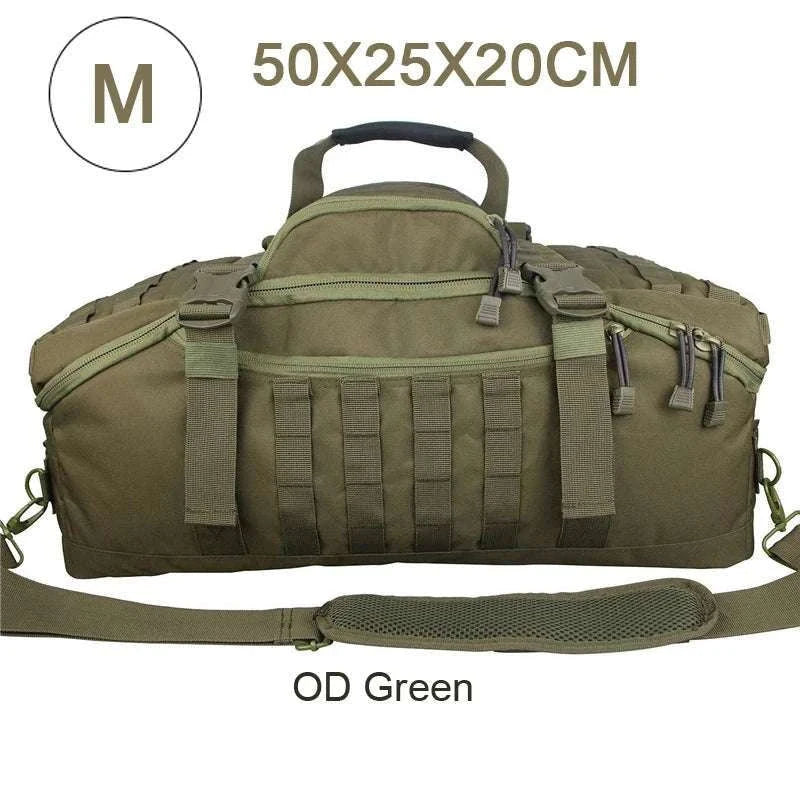 3-Way Tactical Duffel Backpack 30L 50L 80L Travel Hiking Bag-30L Brown / Poland