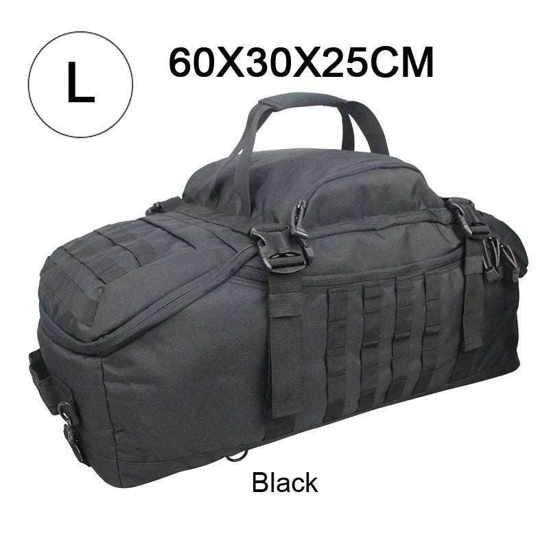 3-Way Tactical Duffel Backpack 30L 50L 80L Travel Hiking Bag-30L Brown / Poland