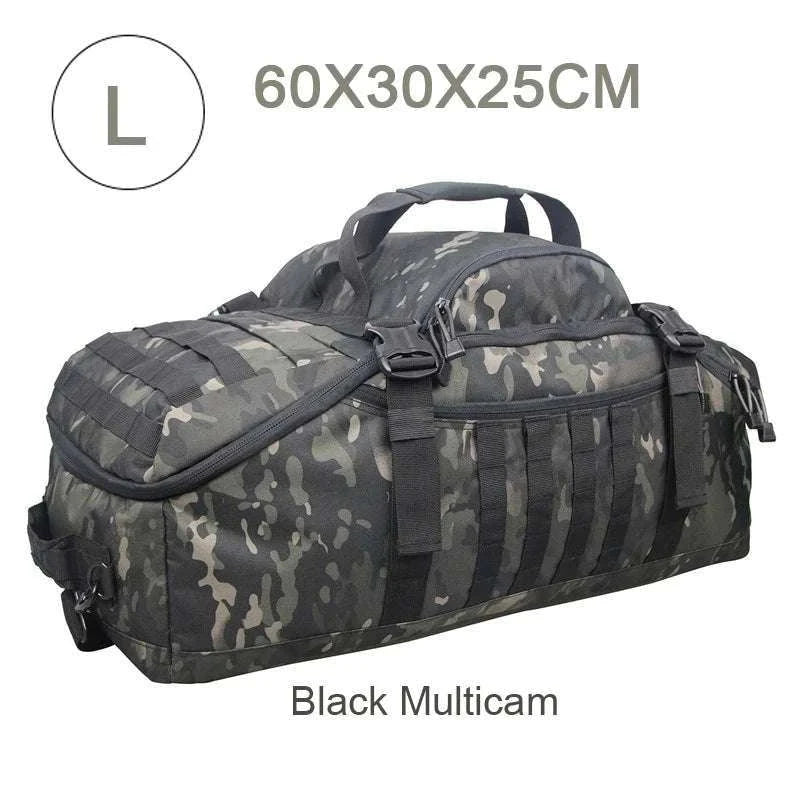 3-Way Tactical Duffel Backpack 30L 50L 80L Travel Hiking Bag-30L Brown / Poland
