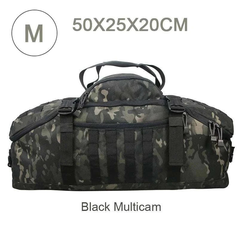 3-Way Tactical Duffel Backpack 30L 50L 80L Travel Hiking Bag-30L Brown / Poland
