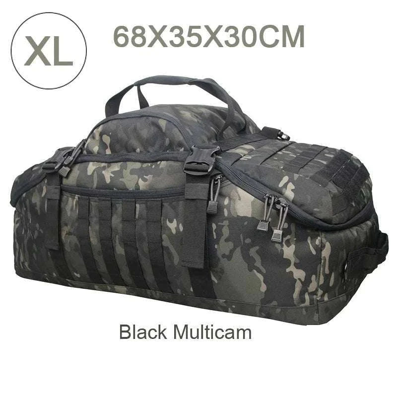 3-Way Tactical Duffel Backpack 30L 50L 80L Travel Hiking Bag-30L Brown / Poland
