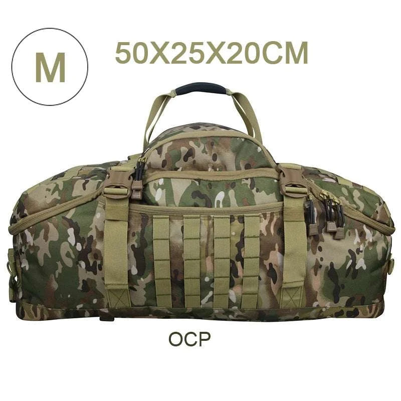 3-Way Tactical Duffel Backpack 30L 50L 80L Travel Hiking Bag-30L Brown / Poland