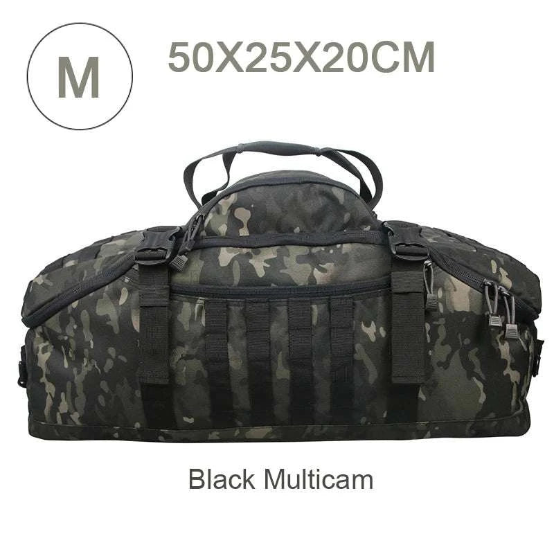 3-Way Tactical Duffel Backpack 30L 50L 80L Travel Hiking Bag-30L Brown / Poland