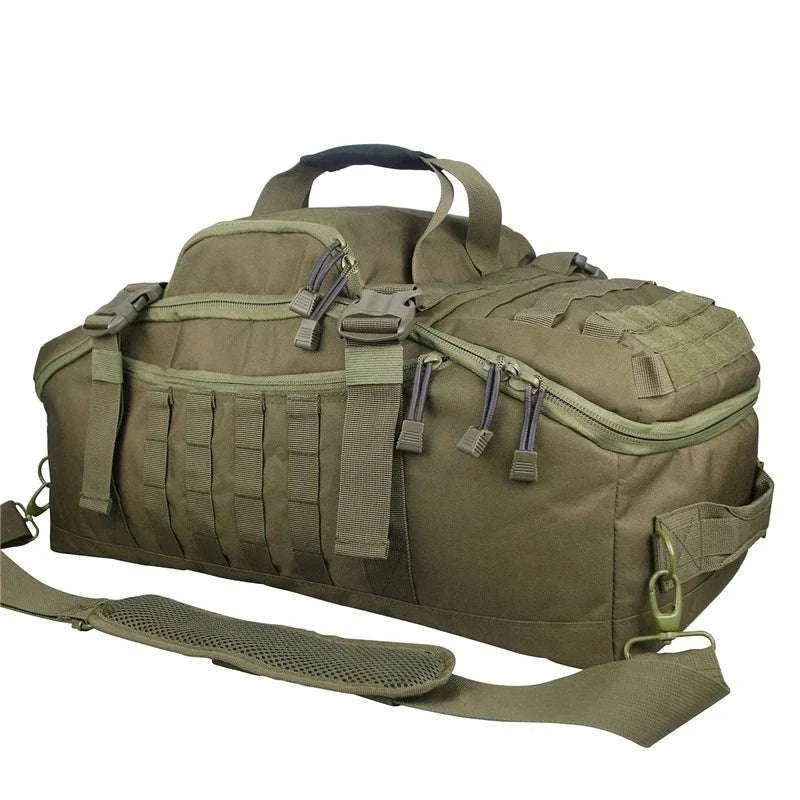 3-Way Tactical Duffel Backpack 30L 50L 80L Travel Hiking Bag-30L Brown / Poland