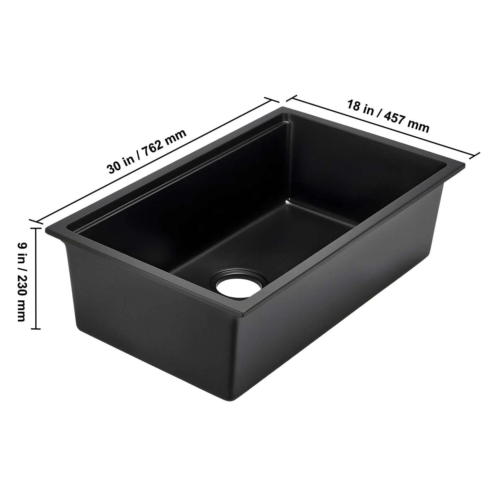 30/33 Inch Granite Kitchen Sink Workstation Single Bowl Undermount-33inch under / france