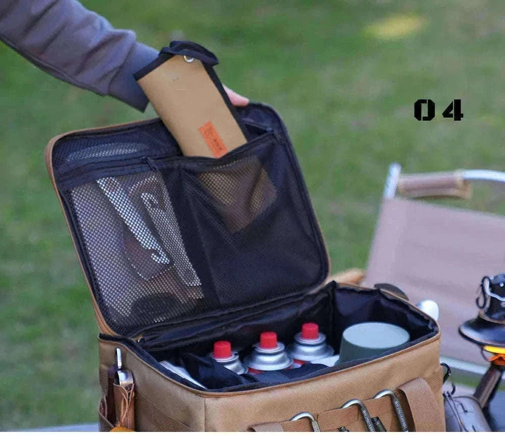 30-42L Tactical Camping Storage Bag Waterproof Folding Box-Khaki 30L