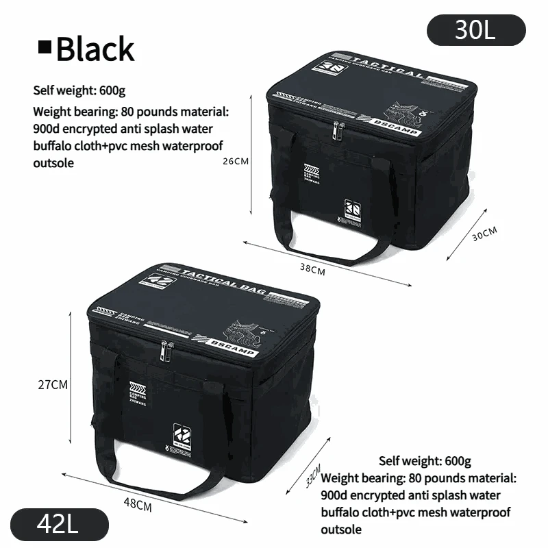 30–42L Tactical Camping Storage Bag with Folding Insulated Design-Green 42L / China Mainland