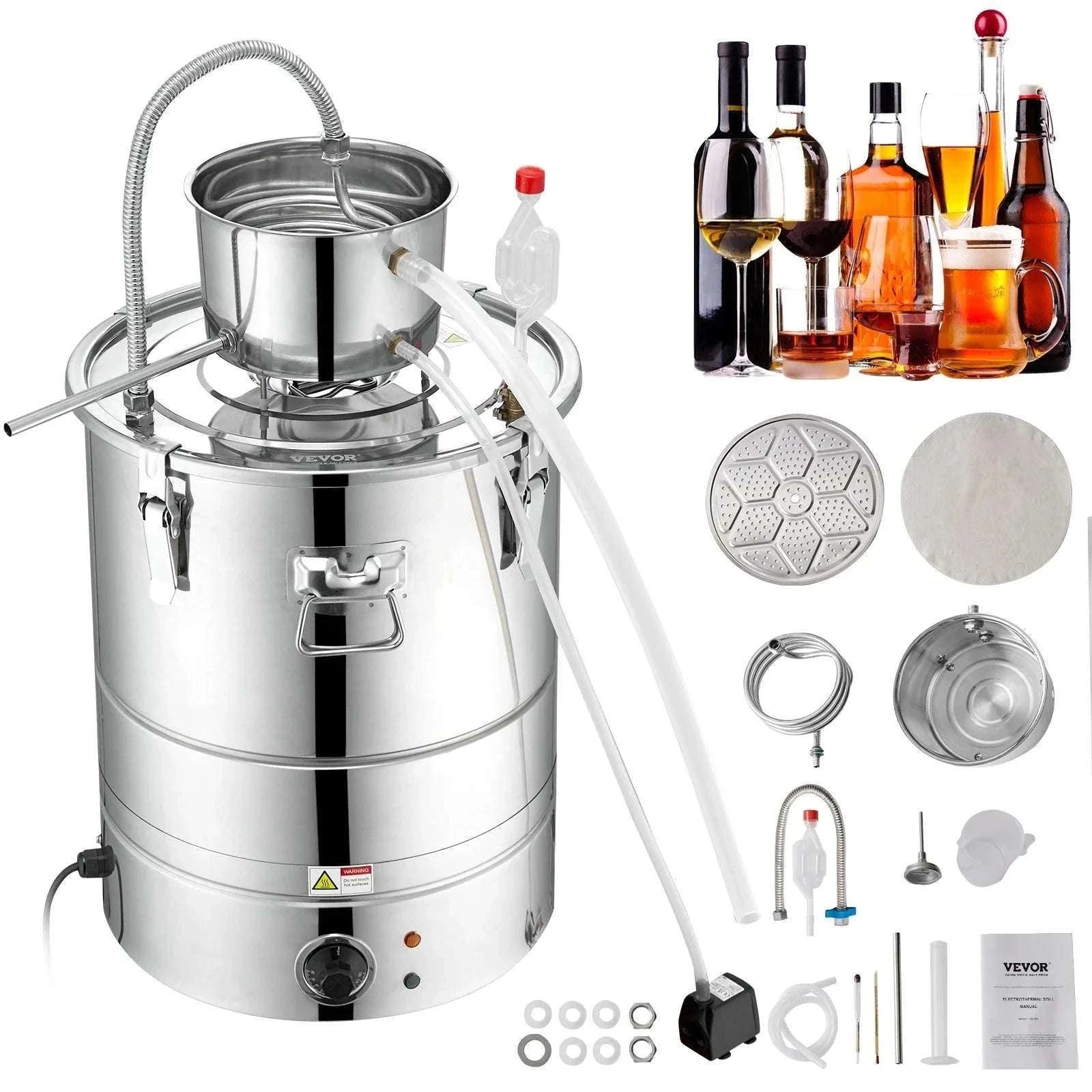 30/50L Stainless Steel Alcohol Distiller with Electric Heating-50L / spain