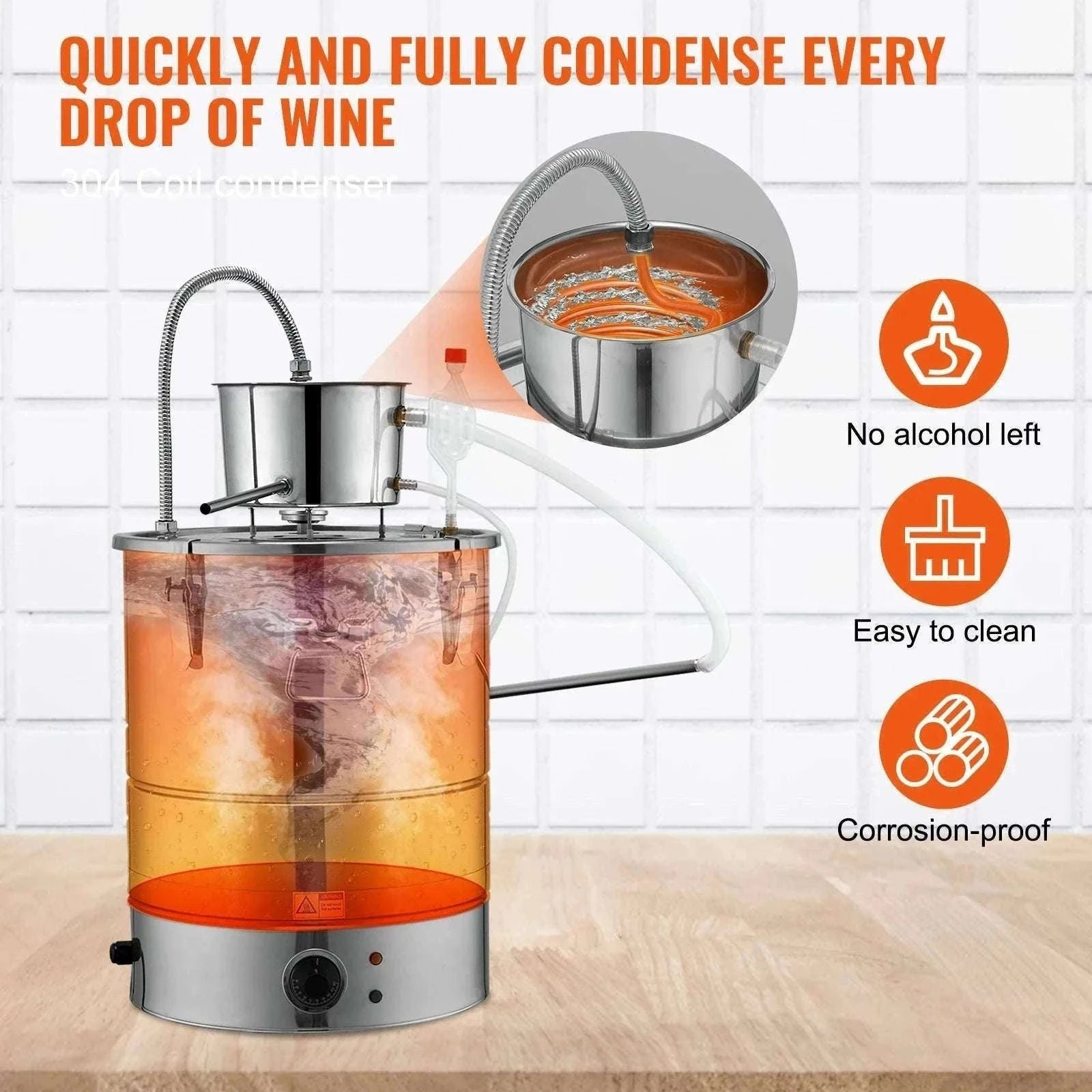 30/50L Stainless Steel Alcohol Distiller with Electric Heating-50L / spain